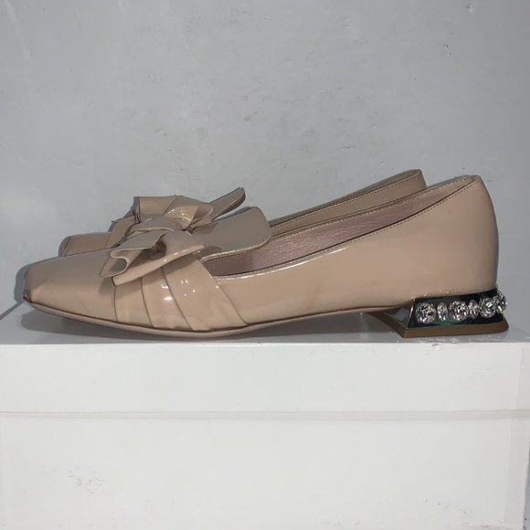 Miu Miu Patent Leather Bow Embellished Heels Sz 40 - Picture 3 of 8